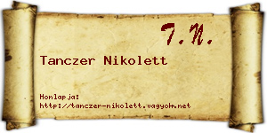 Tanczer Nikolett névjegykártya